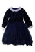 A Navy Long Sleeve Dresses from Felix & Mina in size 6T for girl. (Front View)