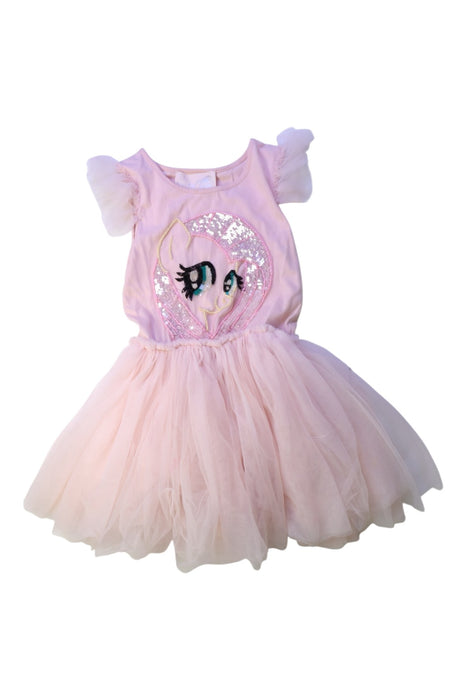 A Pink Short Sleeve Dresses from Tutu Du Monde in size 6T for girl. (Front View)