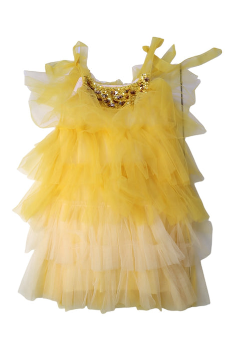 A Yellow Sleeveless Dresses from Tutu Du Monde in size 6T for girl. (Front View)
