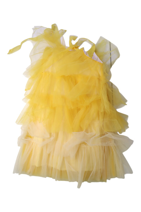 A Yellow Sleeveless Dresses from Tutu Du Monde in size 6T for girl. (Back View)