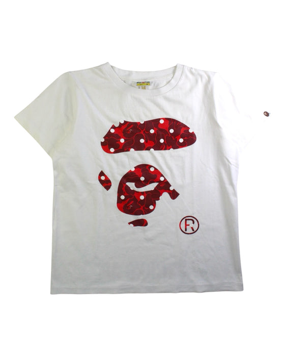 A Red Short Sleeve T Shirts from Bape by A Bathing Ape in size 13Y for girl. (Front View)