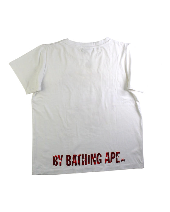 A Red Short Sleeve T Shirts from Bape by A Bathing Ape in size 13Y for girl. (Back View)