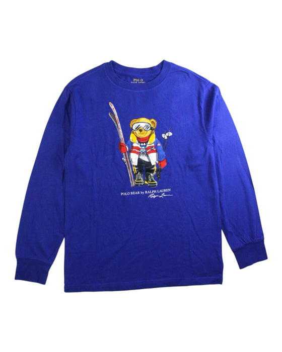 A Blue Long Sleeve T Shirts from Polo Ralph Lauren in size 10Y for boy. (Front View)
