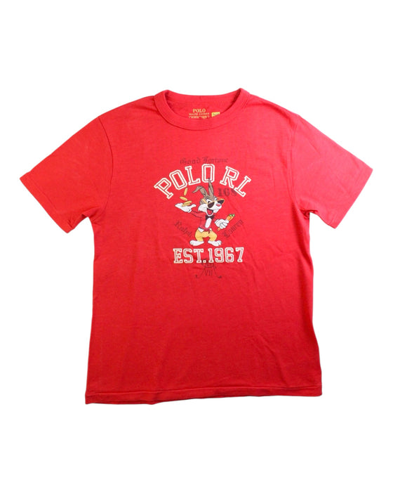 A Red Short Sleeve T Shirts from Polo Ralph Lauren in size 10Y for boy. (Front View)