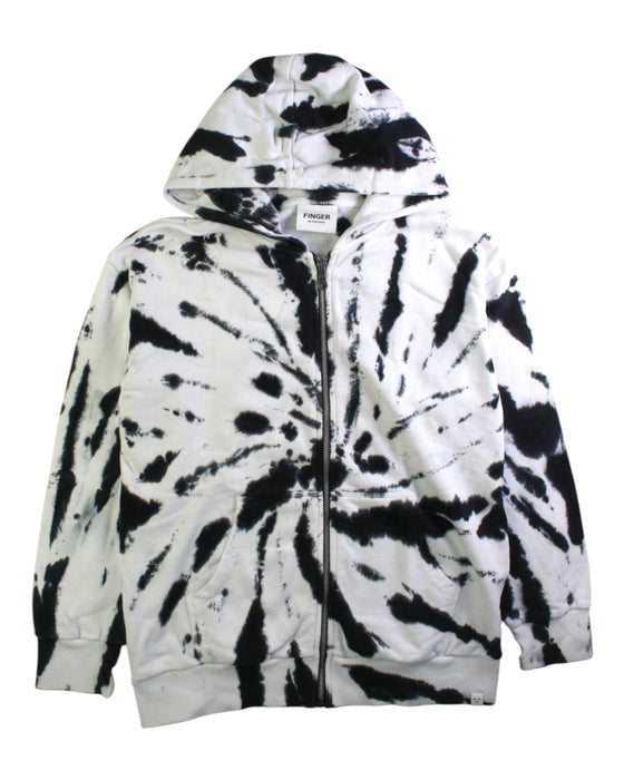 A Black Zippered Sweatshirts from Finger in the Nose in size 10Y for boy. (Front View)
