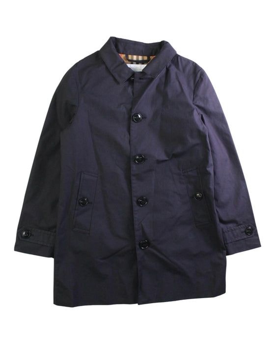 A Navy Coats from Burberry in size 8Y for girl. (Front View)