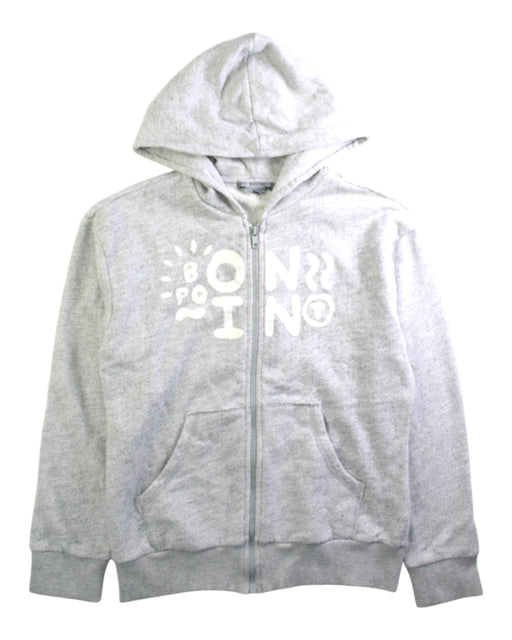 A Grey Zippered Sweatshirts from Bonpoint in size 12Y for boy. (Front View)
