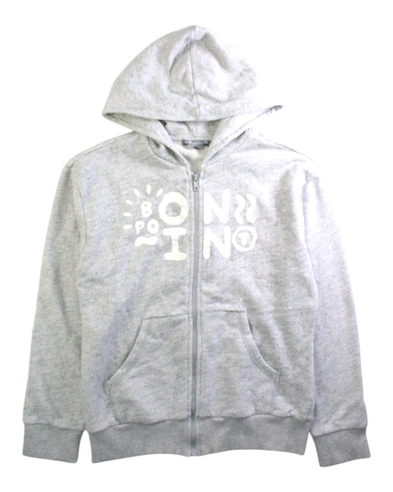 A Grey Zippered Sweatshirts from Bonpoint in size 12Y for boy. (Front View)