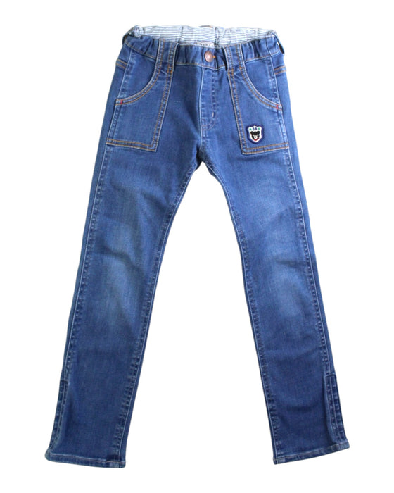 A Blue Jeans from Miki House in size 5T for girl. (Front View)