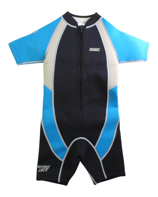 A Black Wetsuits from Minnex in size 6T for boy. (Front View)
