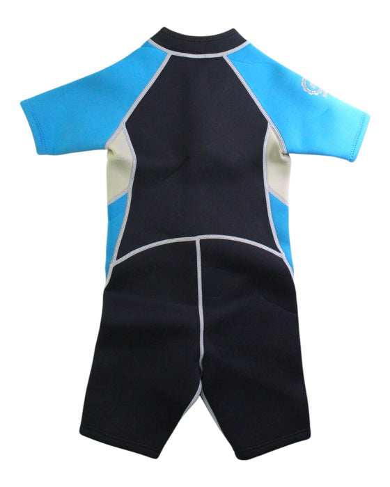 A Black Wetsuits from Minnex in size 6T for boy. (Back View)
