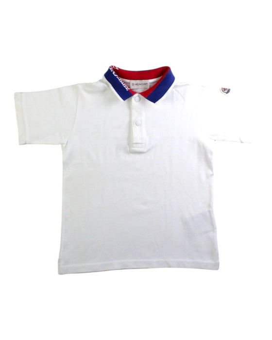 A White Short Sleeve Polos from Moncler in size 6T for boy. (Front View)