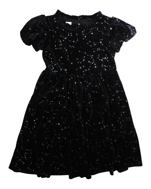 A Black Short Sleeve Dresses from Monsoon in size 7Y for girl. (Front View)