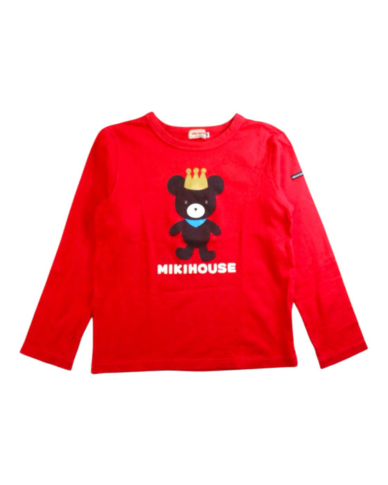 A Red Long Sleeve T Shirts from Miki House in size 7Y for neutral. (Front View)