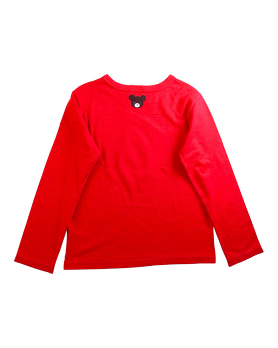 A Red Long Sleeve T Shirts from Miki House in size 7Y for neutral. (Back View)