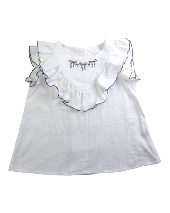 A White Sleeveless Tops from BEAMS in size 9Y for girl. (Front View)