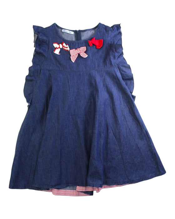 A Navy Sleeveless Dresses from Balloon Chic in size 8Y for girl. (Front View)