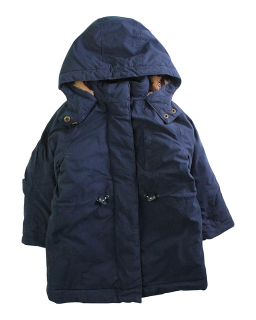 A Navy Coats from Monoprix in size 3T for girl. (Front View)