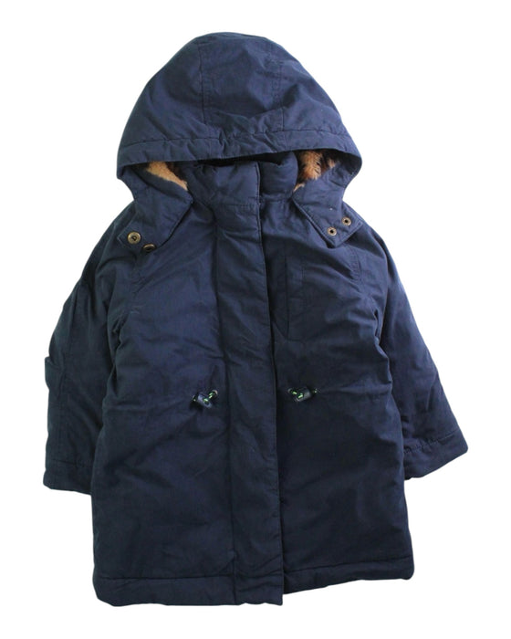 A Navy Coats from Monoprix in size 3T for girl. (Front View)