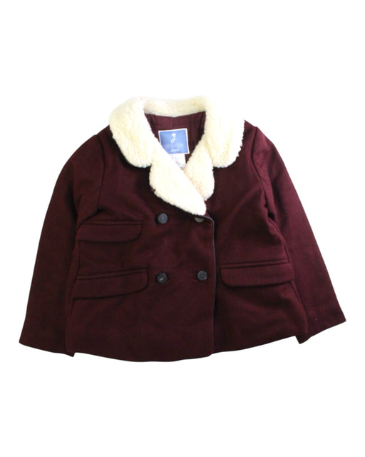 A Burgundy Coats from Jacadi in size 5T for neutral. (Front View)