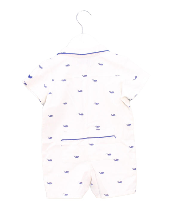 A White Short Sleeve Rompers from Petite Plume in size 3-6M for boy. (Back View)