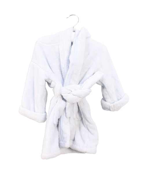 A Blue Bathrobes from The Little White Company in size 6-12M for girl. (Front View)