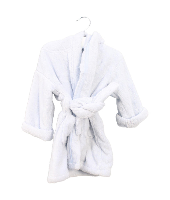 A Blue Bathrobes from The Little White Company in size 6-12M for girl. (Front View)