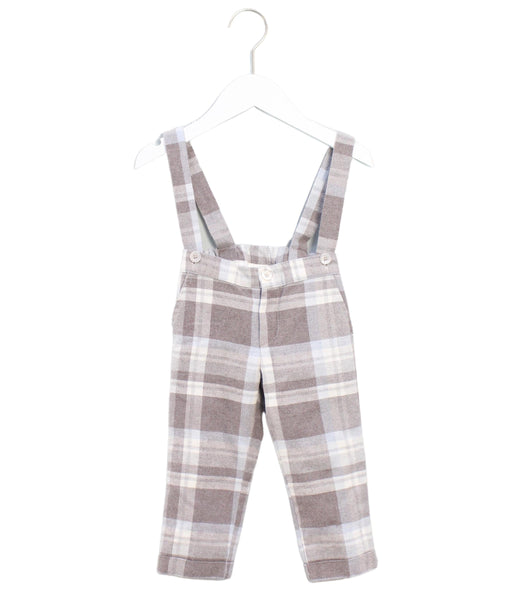 A Grey Long Overalls from Chickeeduck in size 12-18M for boy. (Front View)