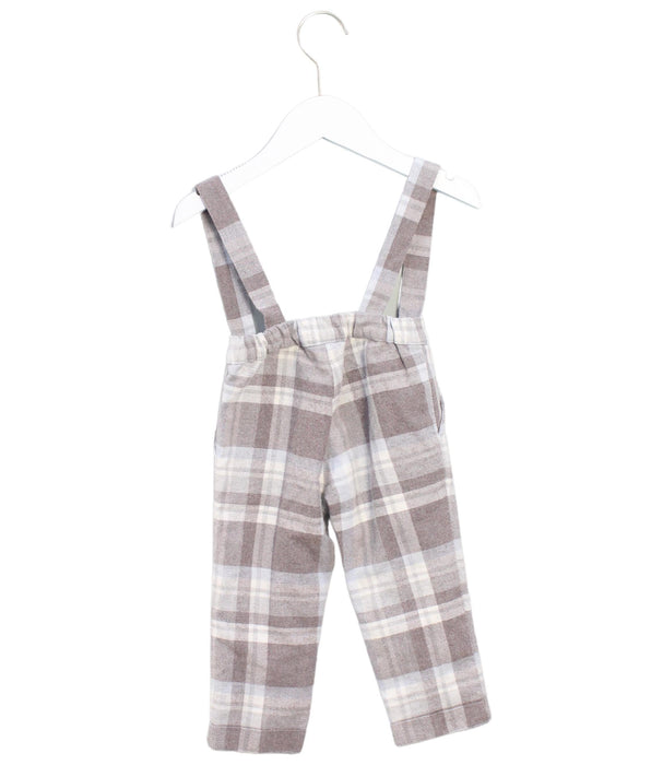 A Grey Long Overalls from Chickeeduck in size 12-18M for boy. (Back View)