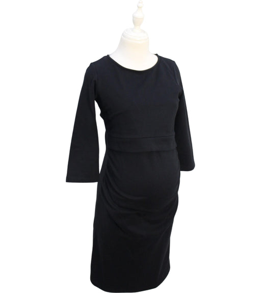 A Black Long Sleeve Dresses from Seraphine in size XS for maternity. (Front View)