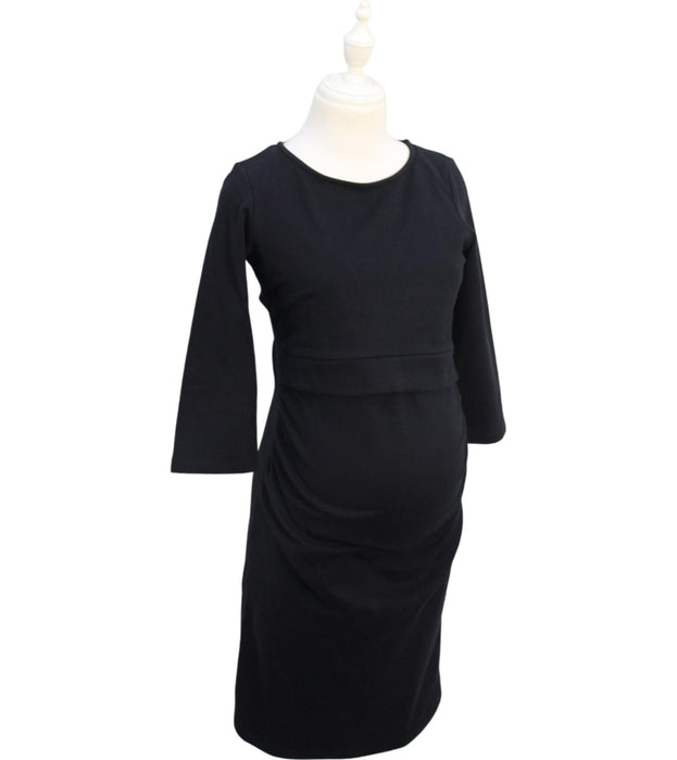 A Black Long Sleeve Dresses from Seraphine in size XS for maternity. (Front View)
