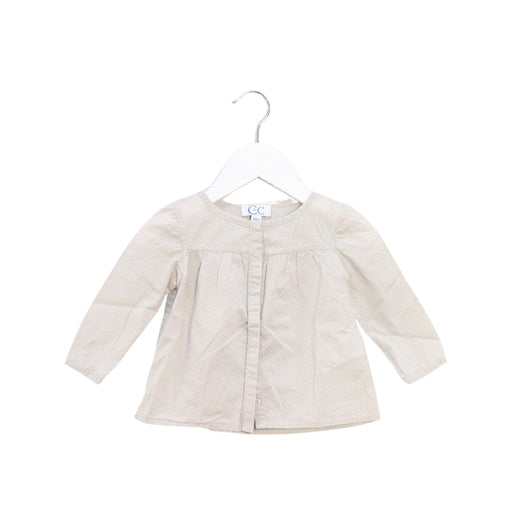A Grey Long Sleeve Tops from CdeC in size 3-6M for girl. (Front View)