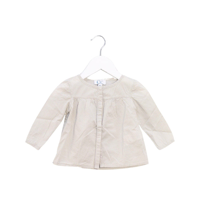 A Grey Long Sleeve Tops from CdeC in size 3-6M for girl. (Front View)
