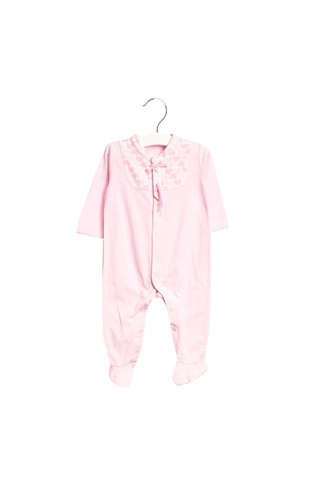 A Pink Long Sleeve Jumpsuits from Les Enphants in size 6-12M for girl. (Front View)