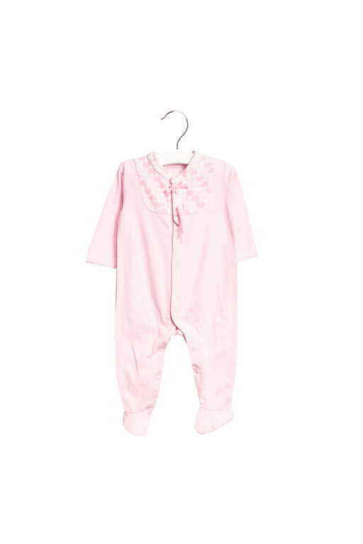 A Pink Long Sleeve Jumpsuits from Les Enphants in size 6-12M for girl. (Front View)