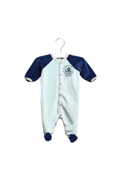 A Blue Long Sleeve Jumpsuits from Petit Bateau in size 0-3M for boy. (Front View)
