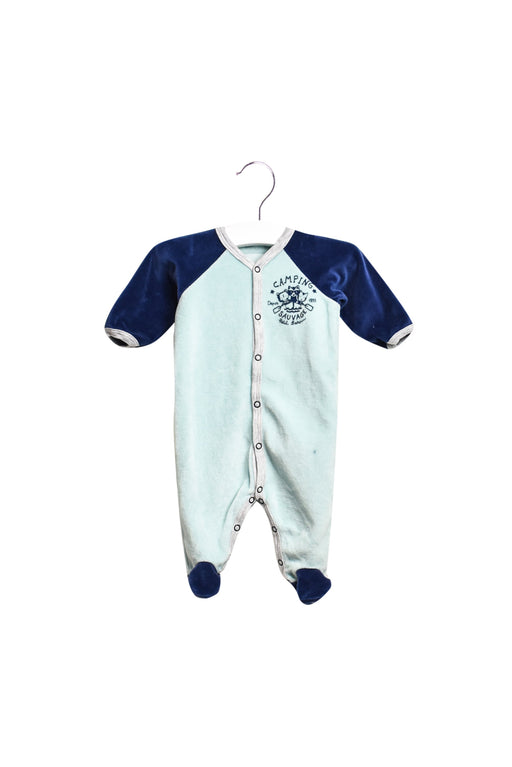 A Blue Long Sleeve Jumpsuits from Petit Bateau in size 0-3M for boy. (Front View)