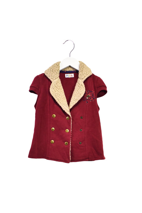 A Red Short Sleeve Tops from La Compagnie des Petits in size 5T for girl. (Front View)