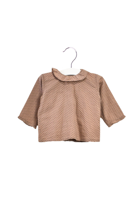 A Purple Long Sleeve Tops from Bonpoint in size 3-6M for girl. (Front View)