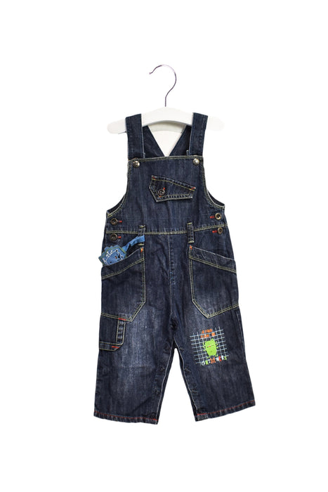 A Navy Long Overalls from La Compagnie des Petits in size 3-6M for boy. (Front View)