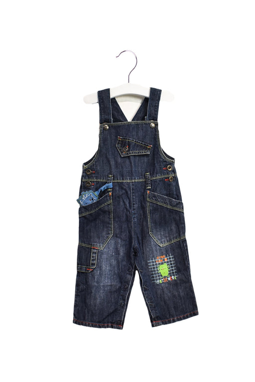 A Navy Long Overalls from La Compagnie des Petits in size 3-6M for boy. (Front View)