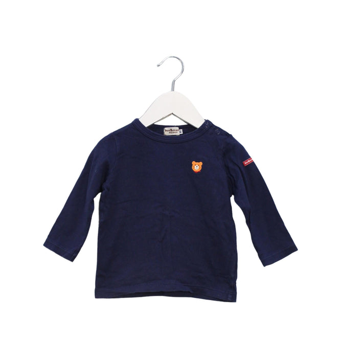 A Navy Long Sleeve Tops from Miki House in size 12-18M for boy. (Front View)