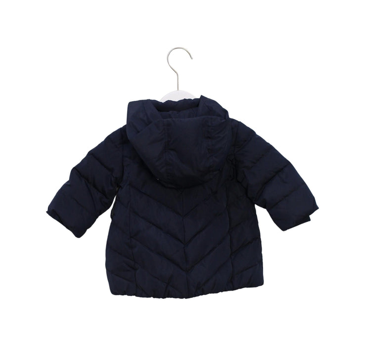 A Navy Puffer/Quilted Jackets from Monnalisa in size 3-6M for girl. (Back View)
