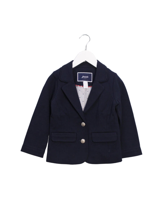 A Navy Blazers from Jacadi in size 4T for girl. (Front View)