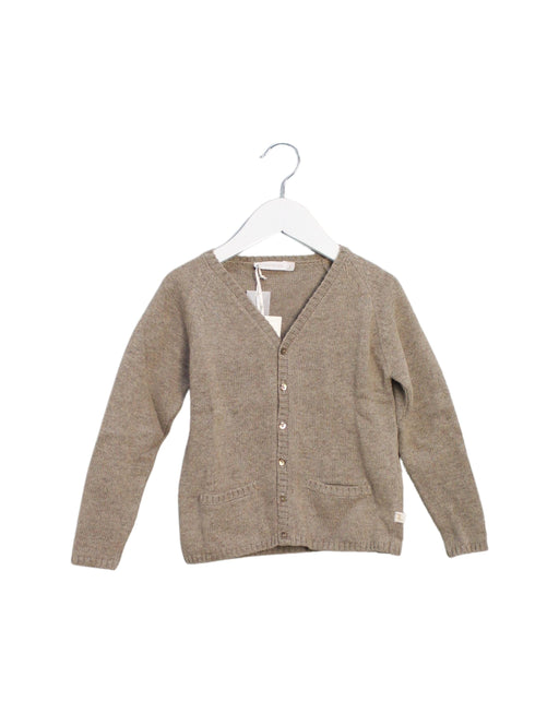 A Taupe Cardigans from Les Enfantines in size 4T for girl. (Front View)