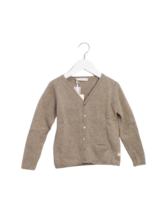 A Taupe Cardigans from Les Enfantines in size 4T for girl. (Front View)