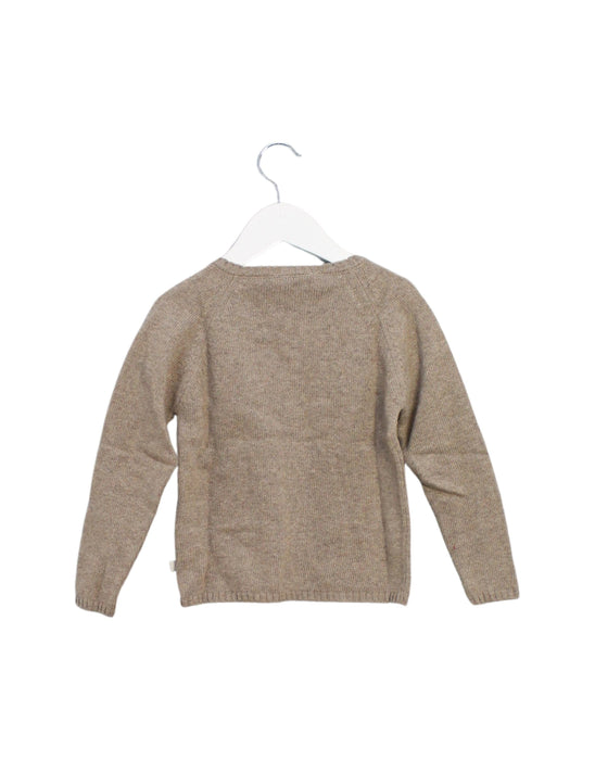 A Taupe Cardigans from Les Enfantines in size 4T for girl. (Back View)