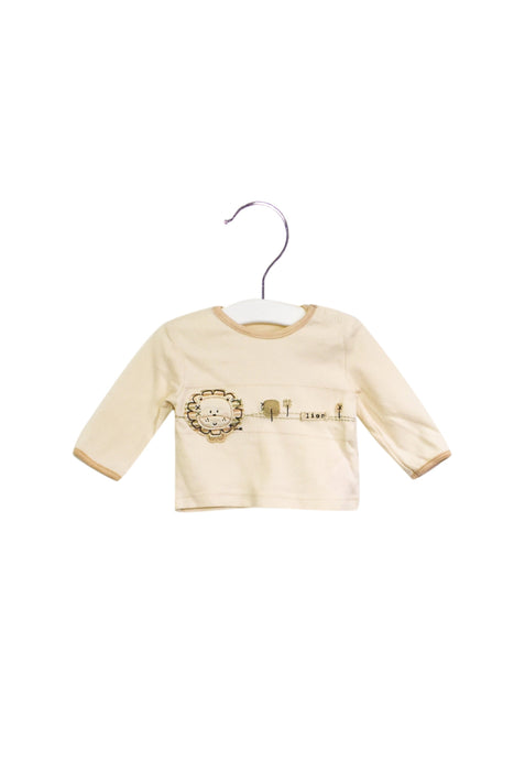 A Beige Long Sleeve Tops from Natures Purest in size 3-6M for boy. (Front View)