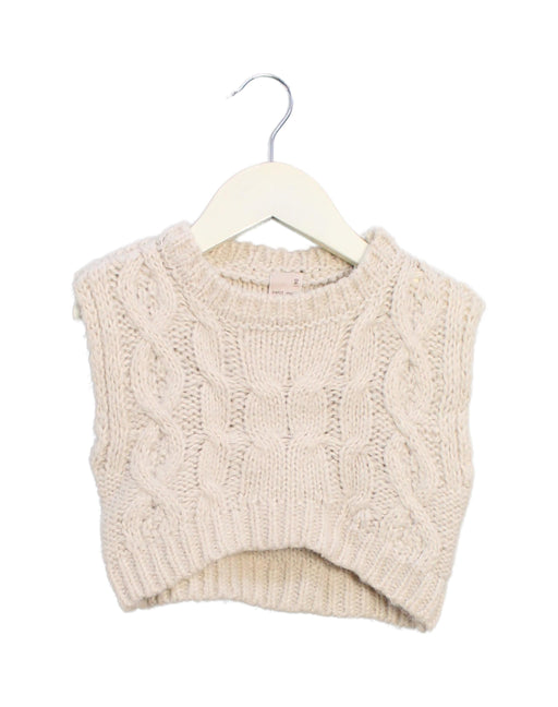 A Ivory Sweater Vests from Petit Main in size 18-24M for girl. (Front View)