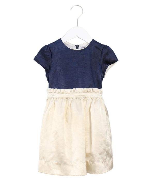 A Navy Short Sleeve Dresses from Busy Bees in size 4T for girl. (Front View)